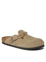 Birkenstock Klapki Boston Braided 1026694 Brązowy. Brązowe klapki damskie Birkenstock, bez wzorów, ze skóry, bez obcasa. Za 719.99 zł.