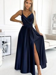 Sukienka Model Juliet 512-2 Navy - Numoco. Niebieskie sukienki damskie NUMOCO, na co dzień, l, z aplikacjami, z elastanu, eleganckie, bez kołnierzyka, plus size, bez ramiączek, maxi, proste. Za 421.25 zł.