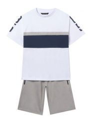 Mayoral Komplet t-shirt i spodenki 6688 Szary Regular Fit. Szare szorty dla chłopców Mayoral, bez wzorów, z bawełny. Za 159.99 zł.