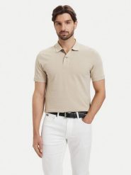 BOSS Polo Pallas 50553564 Beżowy Regular Fit. Brązowe koszulki polo męskie Boss, l, bez wzorów, z bawełny, bez ramiączek. Za 499.99 zł.