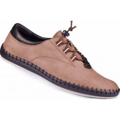 Kampol Buty męskie casual 337/OL brązowe beżowy. Brązowe półbuty na co dzień męskie z jeansu, casualowe, bez zapięcia. Za 367.89 zł.