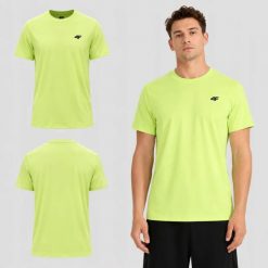 T-SHIRT MĘSKI 4F KOSZULKA BAWEŁNIANA SPORTOWA NA CO DZIEŃ M2669 SS26. Zielone koszulki sportowe męskie 4f, m, bez wzorów, z bawełny, bez kołnierzyka, bez ramiączek, na fitness i siłownię. Za 181.97 zł.