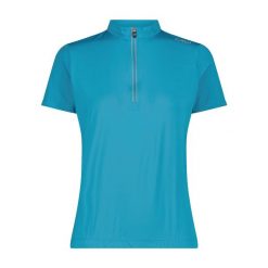 Damski dżersej z zamkiem błyskawicznym 1/2 CMP. Niebieskie koszulki sportowe damskie CMP, bez wzorów, z dżerseju, rowerowe. Za 241.50 zł.