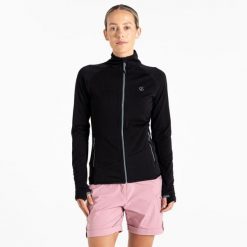 Bluza turystyczna damska Emerging Core Stretch. Czarne bluzy sportowe damskie Dare 2b, l, bez wzorów, z tkaniny, bez kaptura, narciarskie. W wyprzedaży za 99.99 zł.