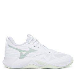 Buty halowe Mizuno. Białe obuwie sportowe damskie Mizuno, bez wzorów, mizuno wave. Za 469.99 zł.