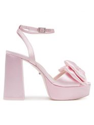 Aldo Sandały Stepsisterheel 14008286 Różowy. Czerwone sandały damskie Aldo, bez wzorów, z materiału, bez obcasa, na słupku, bez zapięcia. Za 449.99 zł.
