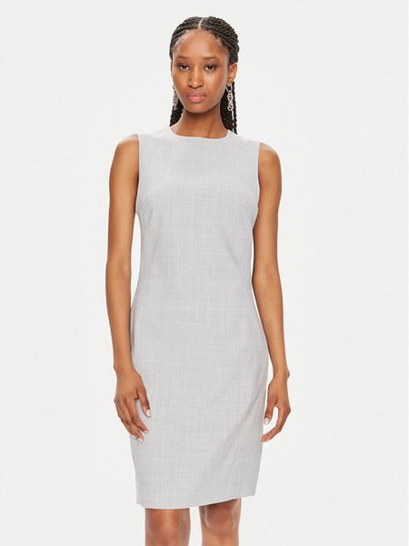 Calvin Klein Sukienka koktajlowa K20K207577 Szary Slim Fit. Szare sukienki damskie Calvin Klein, bez wzorów, z syntetyku, wizytowe, bez kołnierzyka, bez ramiączek. Za 649.99 zł.