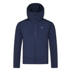 Kurtka narciarska z kapturem Rossignol Opside. Niebieskie kurtki snowboardowe męskie Rossignol, m, bez wzorów, z materiału, z kapturem, narciarskie, primaloft. Za 762.58 zł.