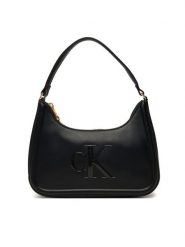 Calvin Klein Torebka Bold Ck Small Shoulder Bag LV04F3230G Czarny. Czarne torebki do ręki damskie Calvin Klein, bez wzorów, ze skóry, bez dodatków. Za 329.99 zł.