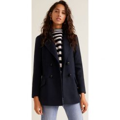 Mango - Płaszcz Peacoat. Czarne płaszcze damskie Mango, z bawełny, klasyczne. Za 299.90 zł.