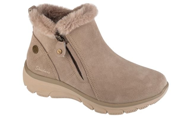 Buty zimowe damskie, Easy Going - High Zip 2. Brązowe obuwie sportowe damskie Skechers, na zimę, przed kolano, trekkingowe. Za 379.99 zł.