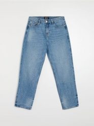 Jeansy loose fit z elektem sprania - niebieski. Niebieskie jeansy męskie Sinsay. Za 59.99 zł.