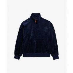 Bluza damska Superdry Country Club. Niebieskie bluzy damskie Superdry., bez wzorów, z weluru, bez kaptura. Za 343.30 zł.