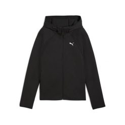 Damska rozpinana bluza Evostripe z kapturem PUMA Black. Czarne bluzy sportowe damskie Puma, bez wzorów, z kapturem, do biegania. Za 349.00 zł.