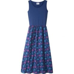 Sukienka shirtowa bonprix kobaltowy. Niebieskie sukienki dla dziewczynek bonprix, z aplikacjami, bez ramiączek. Za 32.99 zł.