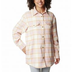 Koszula Damska Columbia Calico Basin Shirt Jacket. Czerwone koszule damskie Columbia, l, bez wzorów, sportowe, bez kołnierzyka, bez ramiączek. Za 347.99 zł.