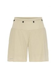 Craft PRO Trail Shorts W – lekkie spodenki 2w1 z ripstopu z recyklingu – Plaster. Białe szorty damskie Craft, m, bez wzorów, z elastanu. Za 382.00 zł.