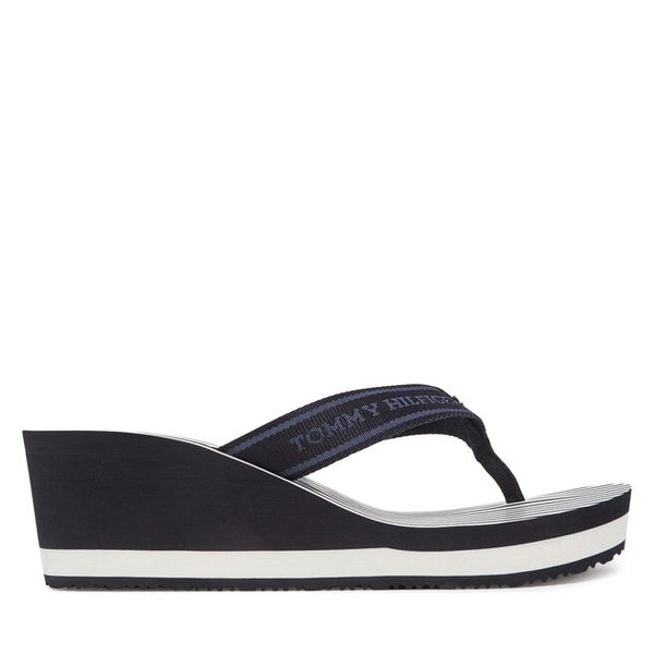 Japonki Tommy Hilfiger. Niebieskie klapki damskie Tommy Hilfiger, bez wzorów, bez obcasa. Za 139.99 zł.
