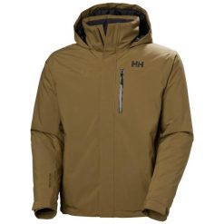 Kurtka narciarska Helly Hansen Crewser. Brązowe kurtki męskie Helly Hansen, m, bez wzorów, bez kaptura, narciarskie. Za 1,049.00 zł.