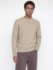 Jack & Jones sweter z dzianiny Mężczyźni beżowy, XL. Brązowe swetry przez głowę męskie Jack & Jones, m, bez wzorów, z dzianiny, bez kołnierzyka. Za 169.95 zł.