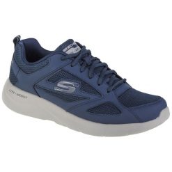Buty sportowe Sneakersy męskie, Skechers Dynamight 2.0 - Fallford. Niebieskie buty sportowe męskie Skechers, z materiału, bez zapięcia, trekkingowe. Za 239.99 zł.