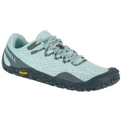 Buty do biegania damskie, Vapor Glove 6. Niebieskie obuwie sportowe damskie Merrell, bez wzorów, do biegania. Za 449.99 zł.