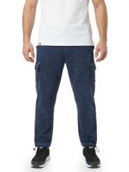 Męskie spodnie dresowe Old Wash. Niebieskie spodnie sportowe męskie LEONE 1947 APPAREL, m, bez wzorów, z bawełny, na fitness i siłownię. Za 324.17 zł.