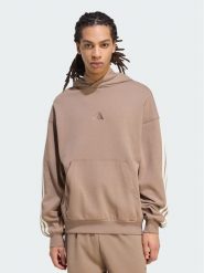 Adidas Bluza Kit 3-Stripes Hoodie KW2406 Beżowy Regular Fit. Brązowe bluzy męskie Adidas, m, bez wzorów, z bawełny, bez kaptura. Za 299.99 zł.