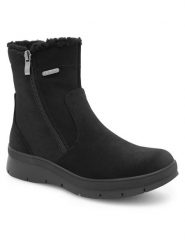 Go Soft Botki INES WS5921-03 Czarny. Czarne botki damskie GO SOFT, ze skóry, bez obcasa, na płaskiej podeszwie, bez zapięcia. Za 199.99 zł.
