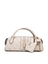 Guess Torebka Yvonne Logo Mini HWSG23 78760 Beżowy jasny. Brązowe torebki do ręki damskie Guess, z aplikacjami, ze skóry, bez dodatków. Za 544.99 zł.