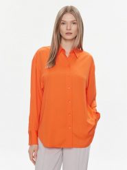 Calvin Klein Koszula K20K206777 Pomarańczowy Relaxed Fit. Brązowe bluzki damskie Calvin Klein, bez wzorów, z syntetyku, bez kołnierzyka, bez ramiączek. Za 336.18 zł.