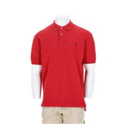 Second life - Koszulka polo męska Polo Ralph Lauren - Stan bardzo dobry. Czerwone koszulki polo męskie Ralph Lauren, na lato, l, bez wzorów, z bawełny, bez kołnierzyka, bez ramiączek, na golfa. Za 127.76 zł.