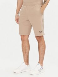 EA7 Emporio Armani Szorty sportowe 8NPS65 PJVRZ U6155 Beżowy Regular Fit. Brązowe krótkie spodenki sportowe męskie EA7 Emporio Armani, m, bez wzorów, z bawełny. Za 299.99 zł.