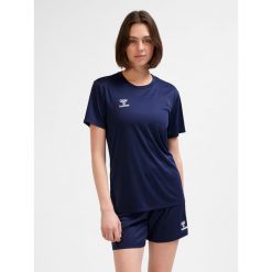 Damski jersey Hummel Essential. Niebieskie koszulki sportowe damskie Hummel, bez wzorów, z jersey, sportowe, bez kołnierzyka. Za 120.00 zł.