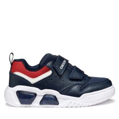 Sneakersy Geox. Niebieskie trampki i tenisówki chłopięce Geox, bez wzorów, bez zapięcia. Za 169.99 zł.