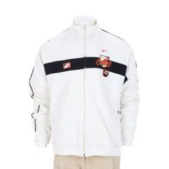 Męska kurtka dresowa. Białe kurtki męskie Nike, m, bez wzorów, z dresówki, eleganckie, bez kaptura. Za 119.24 zł.