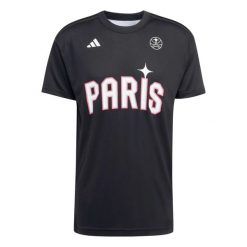 Koszulka rozgrzewkowa Paris Basketball. Czarne koszulki sportowe męskie Adidas, m, bez wzorów, bez kołnierzyka, bez ramiączek, do koszykówki. Za 228.00 zł.