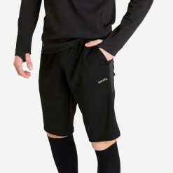 Długie spodenki do piłki nożnej Kipsta Viralto Club. Czarne krótkie spodenki sportowe męskie KIPSTA, s, bez wzorów, z elastanu, na fitness i siłownię. Za 69.99 zł.