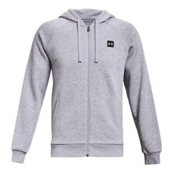 Męska Bluza Z Kapturem Rival Fleece Full Zip. Szare bluzy męskie Under Armour, m, bez wzorów, z kapturem. Za 327.99 zł.