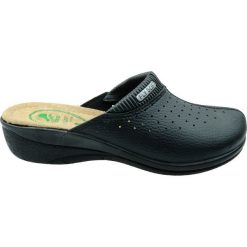 Saboty damskie FLY SOFT, Kolor czarny. Czarne klapki damskie Fly Soft, bez wzorów, bez obcasa, bez zapięcia. Za 59.99 zł.