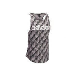 Koszulka Gym z nadrukiem. Szare koszulki sportowe damskie Adidas. W wyprzedaży za 69.99 zł.
