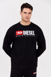 DIESEL Czarny longsleeve męski T-BOXT-LS-DIV. Czarne bluzki z długim rękawem męskie Diesel, l, bez wzorów, z bawełny, klasyczne, bez kołnierzyka. W wyprzedaży za 339.99 zł.