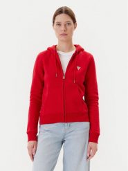 Guess Jeans Bluza W4YQ03 KC811 Czerwony Regular Fit. Czerwone bluzy damskie Guess Jeans, m, z aplikacjami, z bawełny, bez kaptura. Za 349.99 zł.