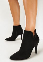 Czarne Botki na Szpilce ze Szpiczastym Noskiem Reyi. Czarne botki damskie Born2be, eleganckie, ze szpiczastym noskiem, bez obcasa, na obcasie, bez zapięcia. Za 149.99 zł.