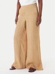 Marella Spodnie palazzo Ottelia 2613131062 Beżowy Wide Leg. Brązowe spodnie materiałowe damskie Marella, bez wzorów, ze lnu. Za 1,089.00 zł.