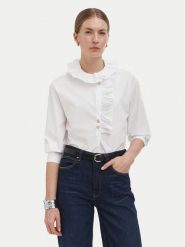 Liu Jo Koszula WF6268 T741A Biały Regular Fit. Białe bluzki damskie Liu Jo, bez wzorów, z bawełny, bez kołnierzyka, bez ramiączek. Za 729.99 zł.