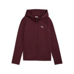 Damska rozpinana bluza Evostripe z kapturem PUMA Ruby Shimmer Red. Czerwone bluzy sportowe damskie Puma, bez wzorów, z kapturem, do biegania. Za 349.00 zł.