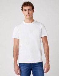 WRANGLER SS 2 PACK TEE MĘSKIE T-SHIRTY KOSZULKI DWUPAK WHITE W7BADH989 112131580. Białe t-shirty męskie Wrangler, m, bez wzorów, bez kołnierzyka. Za 119.99 zł.