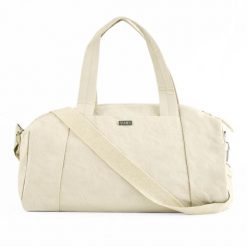 Materiałowa torba sportowa Solier SM05 Shala - beż. Brązowe torby podróżne damskie bez wzorów, z materiału, sportowe, duże. Za 76.99 zł.