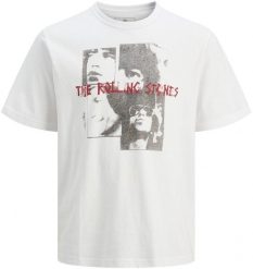 Jack&Jones T-shirt Rolling Stones JPRBLUSTONES SS TEE 12284292 WHITE M. Białe t-shirty męskie Jack & Jones, m, bez wzorów, bez kołnierzyka. Za 129.99 zł.